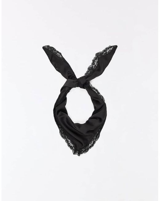 Bershka Black Lace Sateen Neckerchief