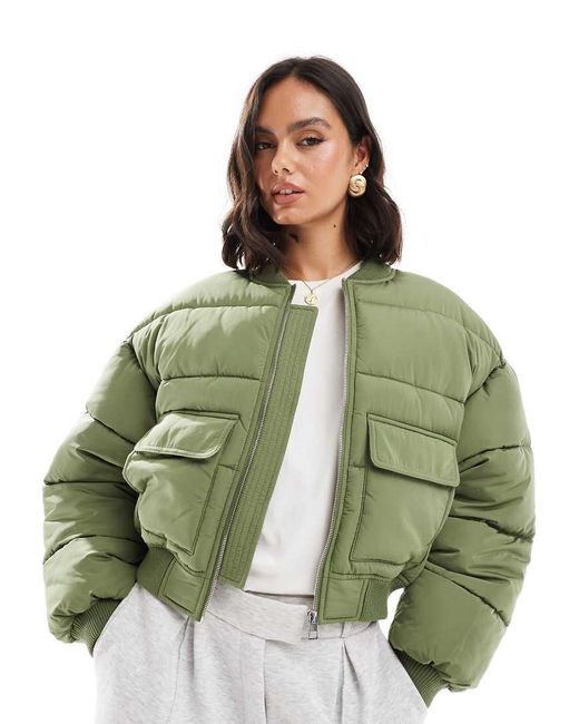 Miss Selfridge Gewatteerd Bomberjack in het Green
