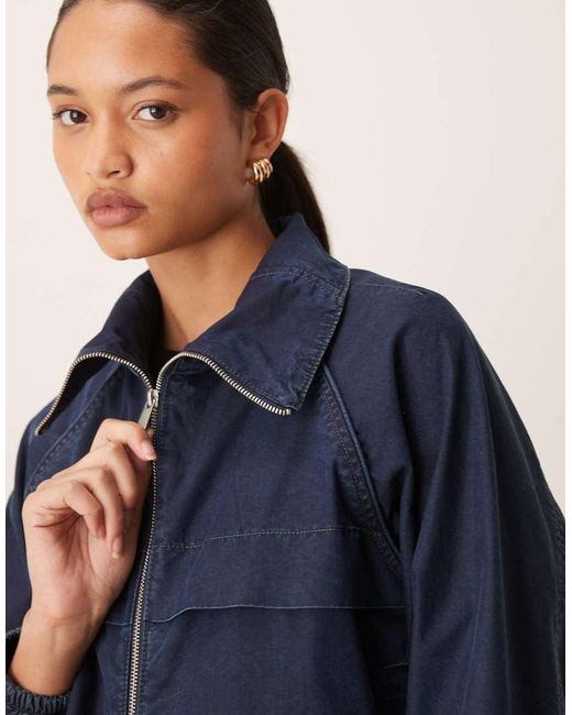 Calvin Klein Blue Denim Nylon Jacket Co-Ord