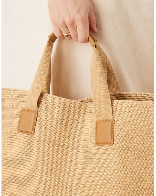 Cabas oversize en paille structurée - naturel Mango pour homme en coloris Natural