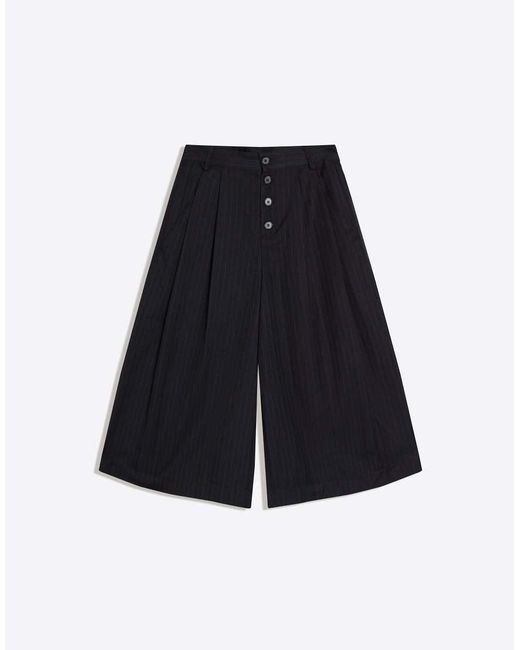 Bershka Brown Stripe Culottes Shorts