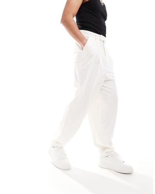 ASOS White Balloon Suit Trouser for men