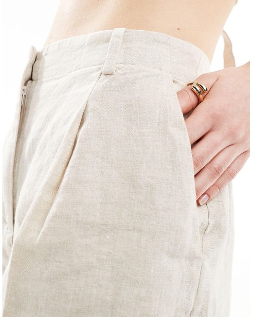 & Other Stories Natural Tailored Linen Shorts