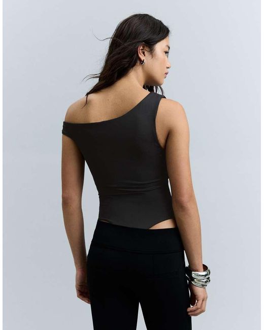 Bershka Black Asymmetric Ruched Strap Body
