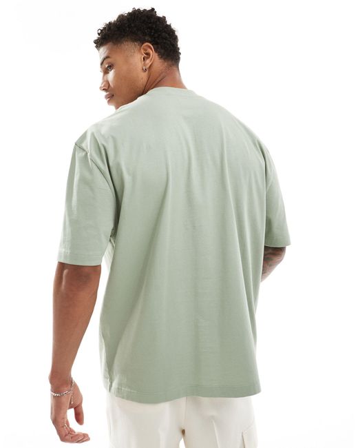 Camiseta extragrande con estampado ASOS de hombre de color Green