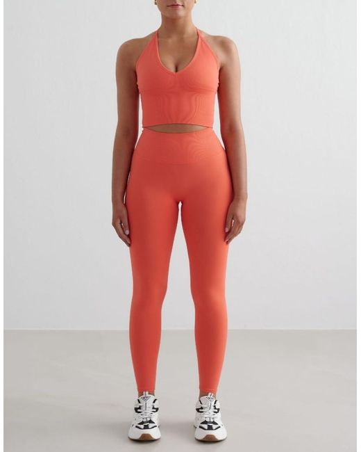 Bralette Naranja Mandarina Moldeador Con Tirantes Cruzados En La Espalda Sin Costuras De Aim'n de color Red