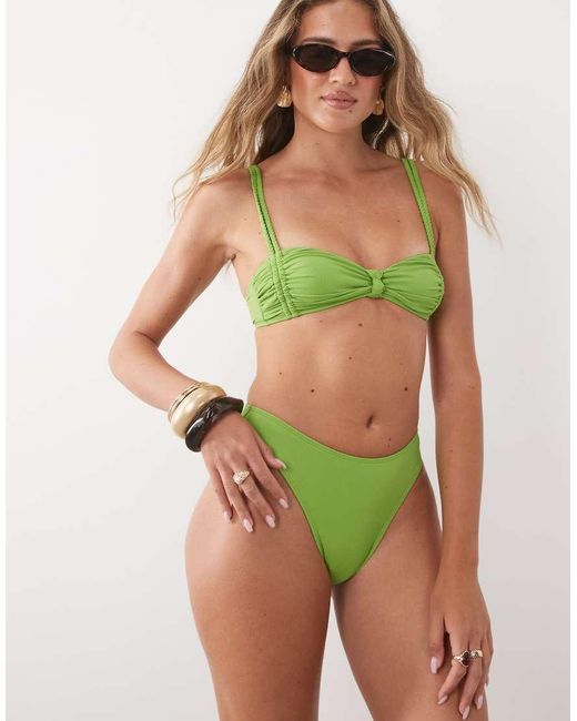 CUPSHE Green High Waisted Bikini Bottom