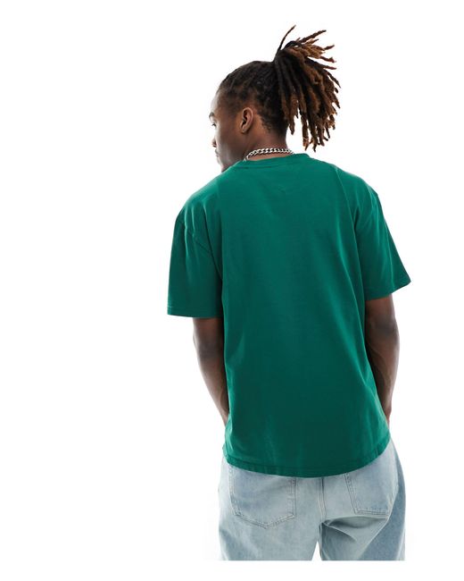 T-shirt regular fit con logo a bandiera tono su tono di Tommy Hilfiger in Green da Uomo