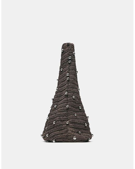 Pull&Bear Black – verzierte schultertasche