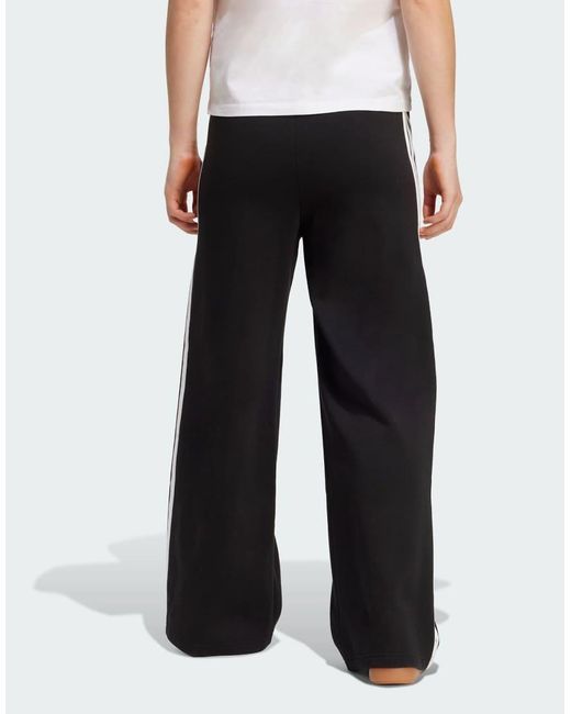 Adidas Originals Black Adidas 3-Stripes Fleece Wide Pant