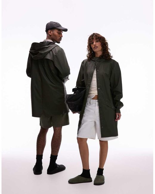 Rains Black 12020 Waterproof Long Jacket