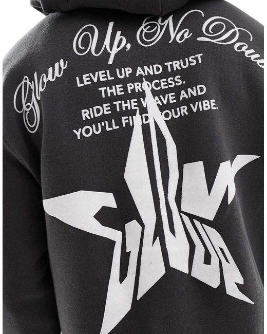 Bershka Hoodie Met Grafische Stervormige Print Op De Achterkant in het Blue voor heren