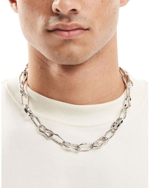 Collier chaîne à maillons chunky effet fondu ASOS pour homme en coloris Natural