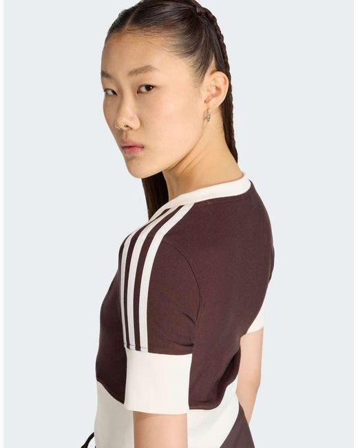 Adidas Originals Brown V-Neck Shirt With Buttons