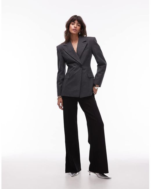 ASOS Blue Cinch High Break Point Blazer
