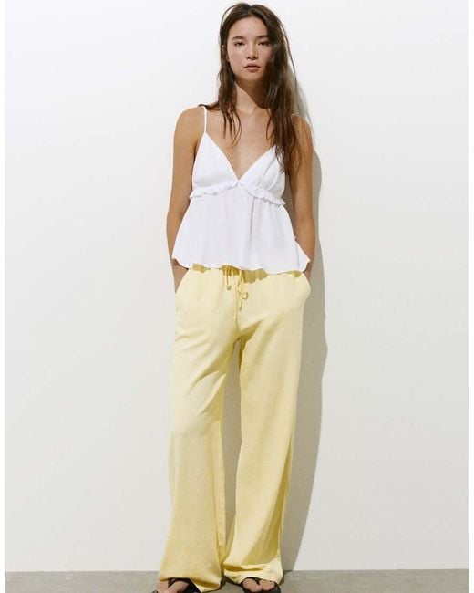 Pull&Bear White Rustic jogger Trousers