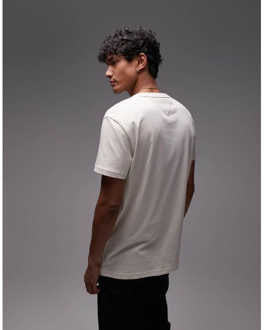 Tommy Hilfiger T-Shirt Met Grafische Print Op Linkerborst in het Natural voor heren