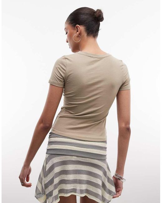 Monki Brown Slim Fit Baby Tee