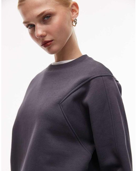 ASOS Blue Premium 500gsm Seamed Sweatshirt