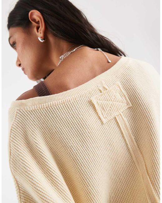 Free People Natural Long Sleeve Thermal Top