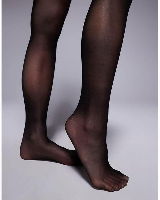 Bluebella Black Plain Top/Plain Leg Hold Ups