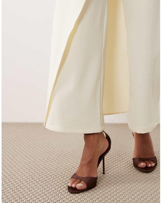 Iyal Natural Pants With Wrap Over Skirt Button Detail