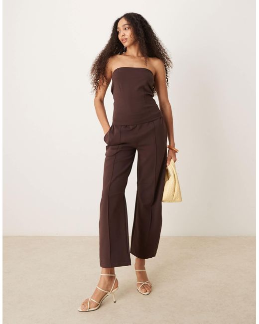 Bandeau d'ensemble en maille interlock - chocolat ASOS en coloris Brown