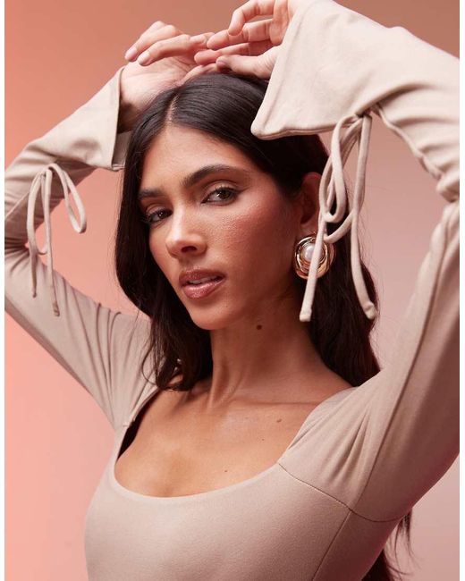 Oh Polly Pink Baize Long Sleeve Mini Dress