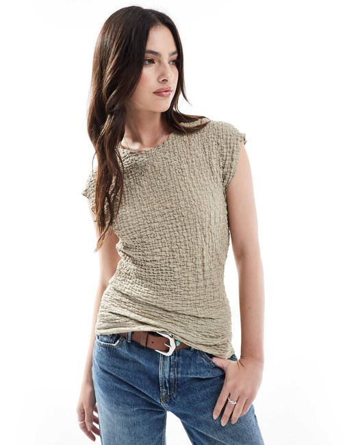 ONLY Natural Textured Sleeveless Top
