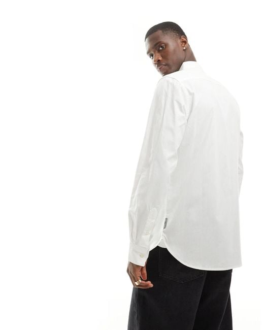 French Connection White Long Sleeve Oxford Shirt for men