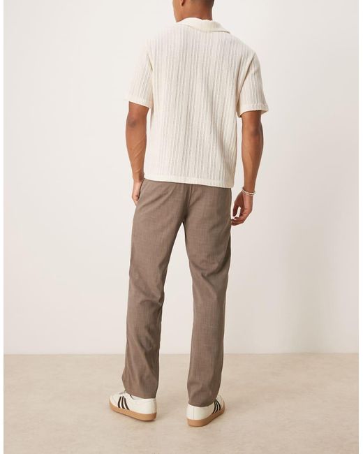 Abercrombie & Fitch Natural Straight Leg Relaxed Tailo Pants for men