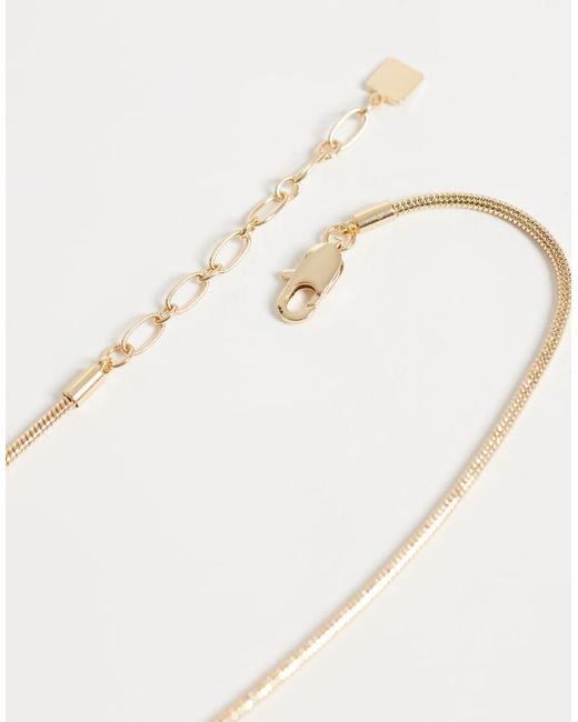 ASOS White Long Necklace With Burgundy Resin And Metal Pendant