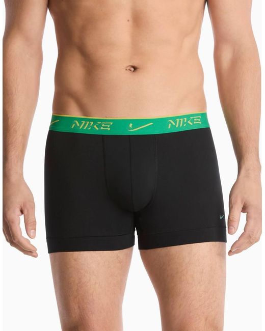 Nike Black Essential Cotton 3 Pack Trunks for men