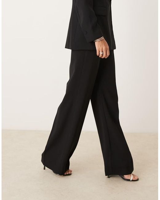 Pantalones De Sastre Negros Con Pinzas Delanteras De (Parte De Un Conjunto) Mango de color Black