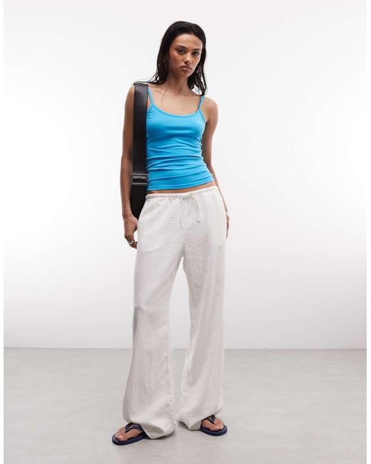 Collusion Blue Spaghetti Strap Fitted Vest Top