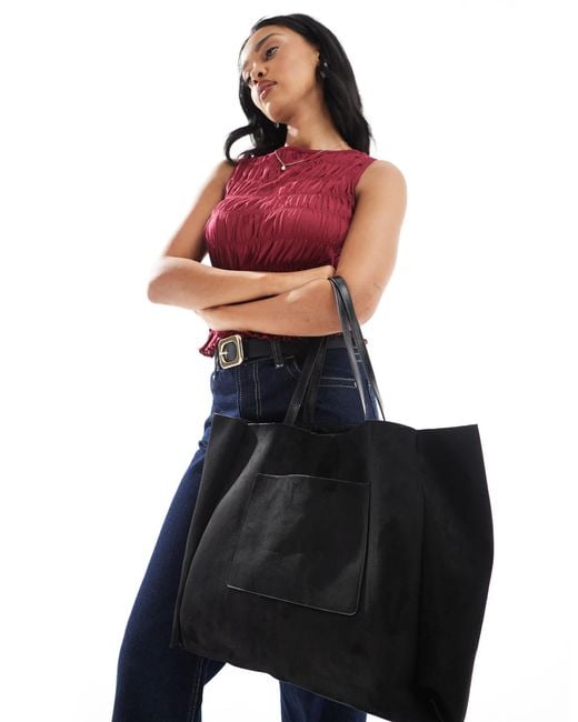 Stradivarius Black Reversible Shopper Bag