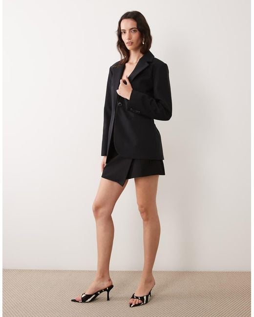 Abercrombie & Fitch Black Longline Cinched Waist Blazer