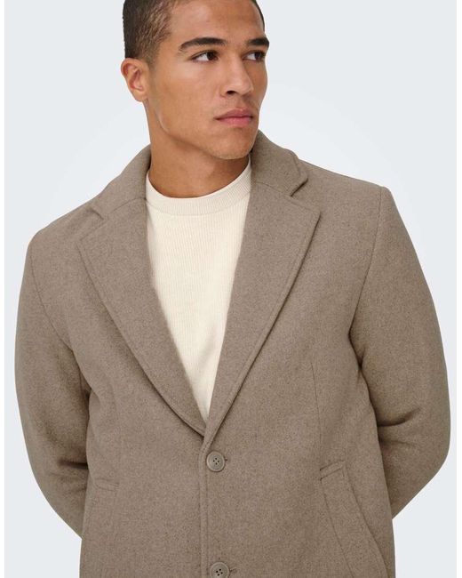 Only & Sons Natural Coat for men