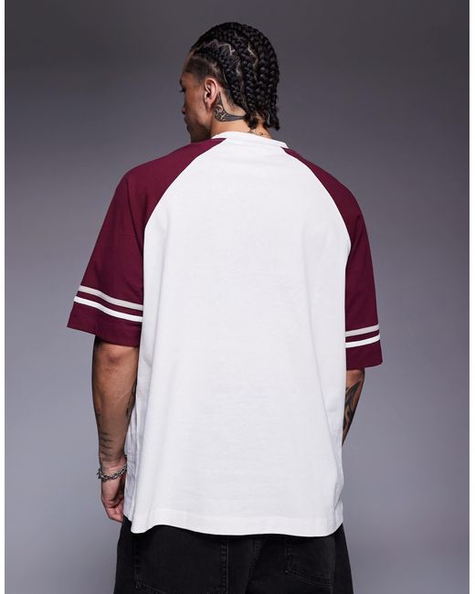 ASOS – oversize-raglan-t-shirt in Purple für Herren
