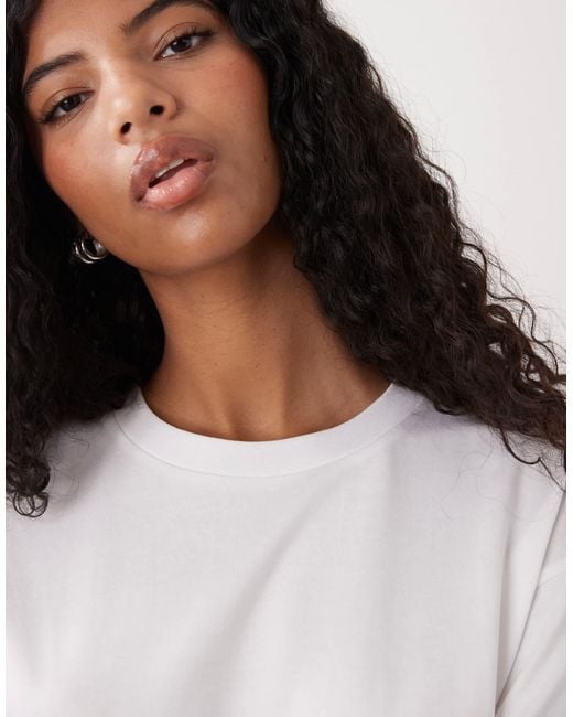 Monki White Oversized Boxy T-shirt