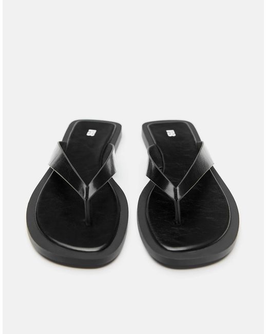 Pull&Bear Black – flache sandalen