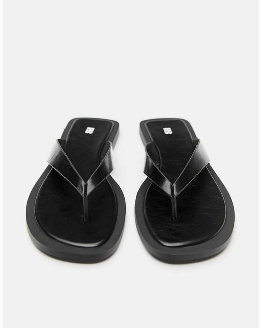 Pull&Bear Black – flache sandalen
