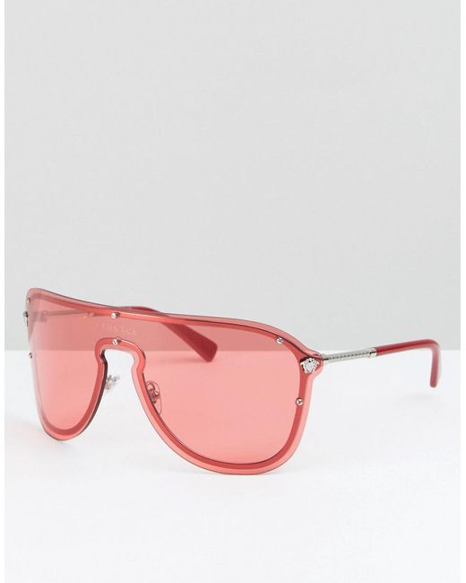 Versace Shield Sunglasses In Pink for men