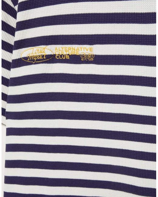 Pull&Bear Regular Gestreept T-Shirt in het Blue voor heren