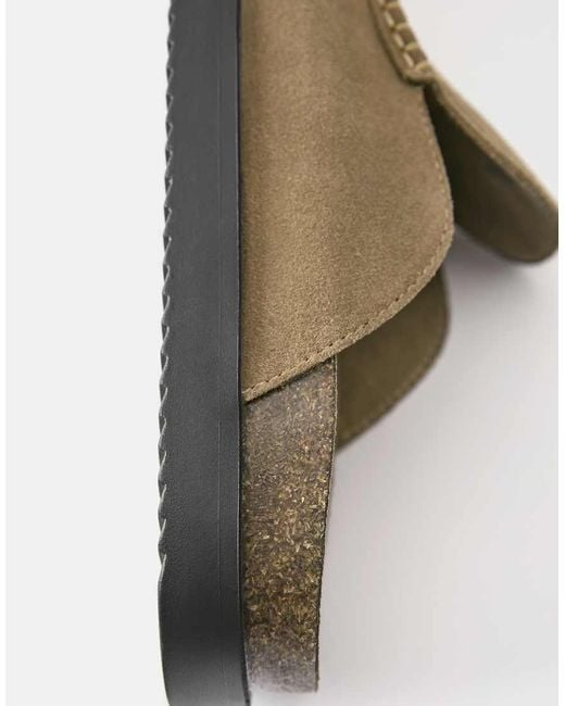 Pull&Bear Natural Leather Clogs for men