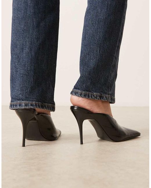 ASOS Blue Pablo Ultimate Square Toe High Heel Mules