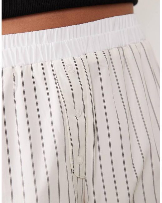 ASOS White Boxer Waistband Wide Leg Trouser Co Ord