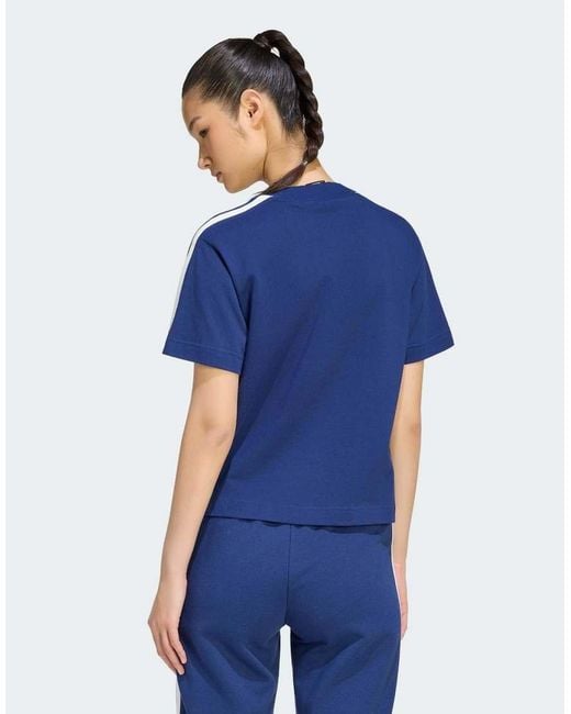 Adidas Originals Blue Adidas Kit 3-stripes T-shirt