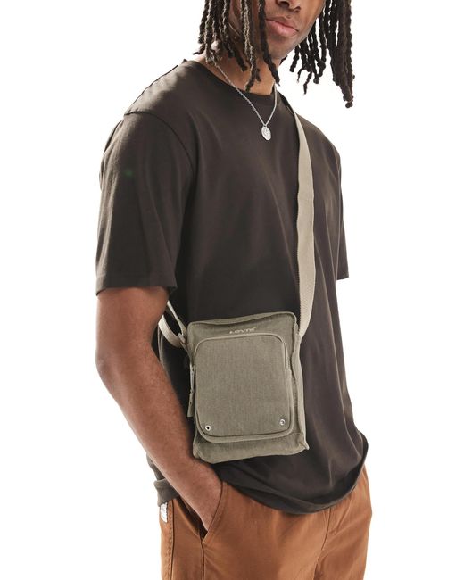 Levi's – kleine umhängetasche aus canvas in Gray für Herren
