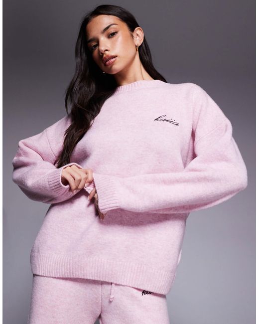 Pull col ras Kaiia en coloris Pink